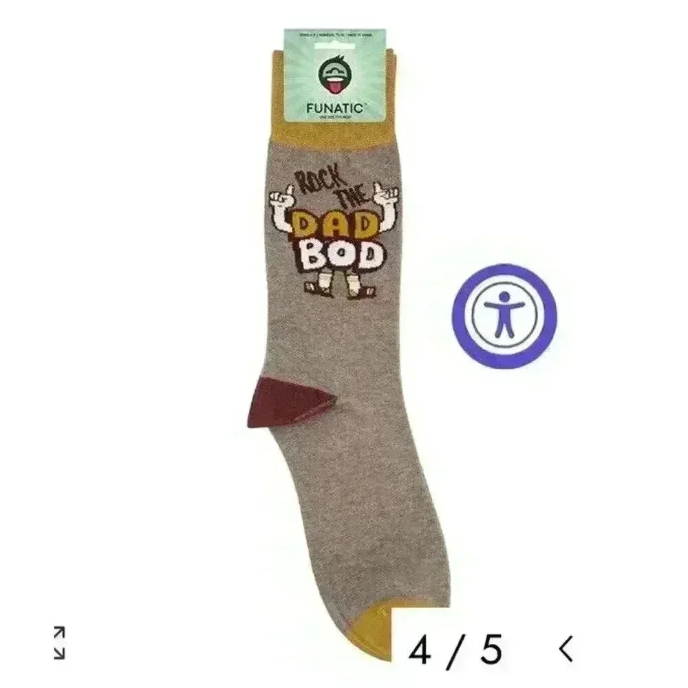New Funatic Rock The Dad Bod Socks - Funny Fathers Gift Hilarious Daddy
